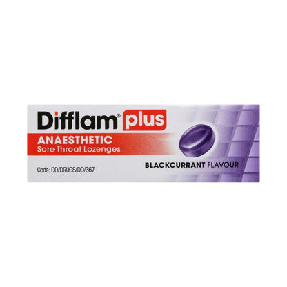 Difflam Plus Blackcurrant Flavour Anaesthetic Lozenges - 16 pack