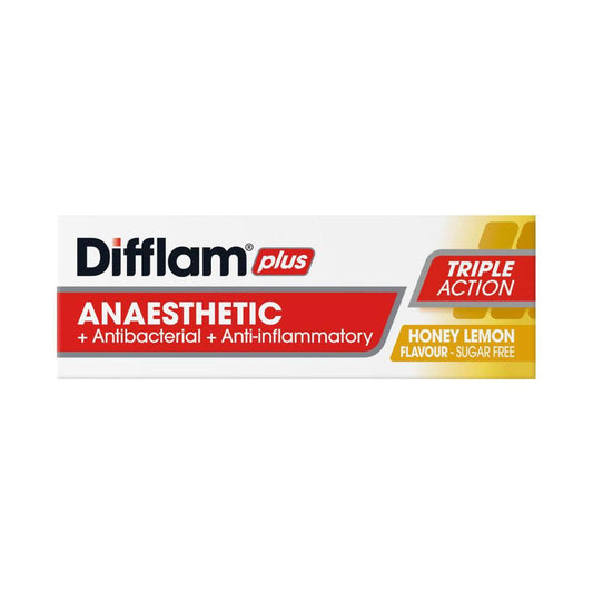 Difflam Plus Anaesthetic Honey And Lemon Flavour Lozenges - 16 pack