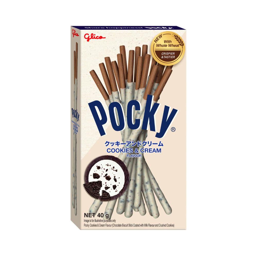 Glico Pocky Cookies & Cream Biscuit Sticks - 40g