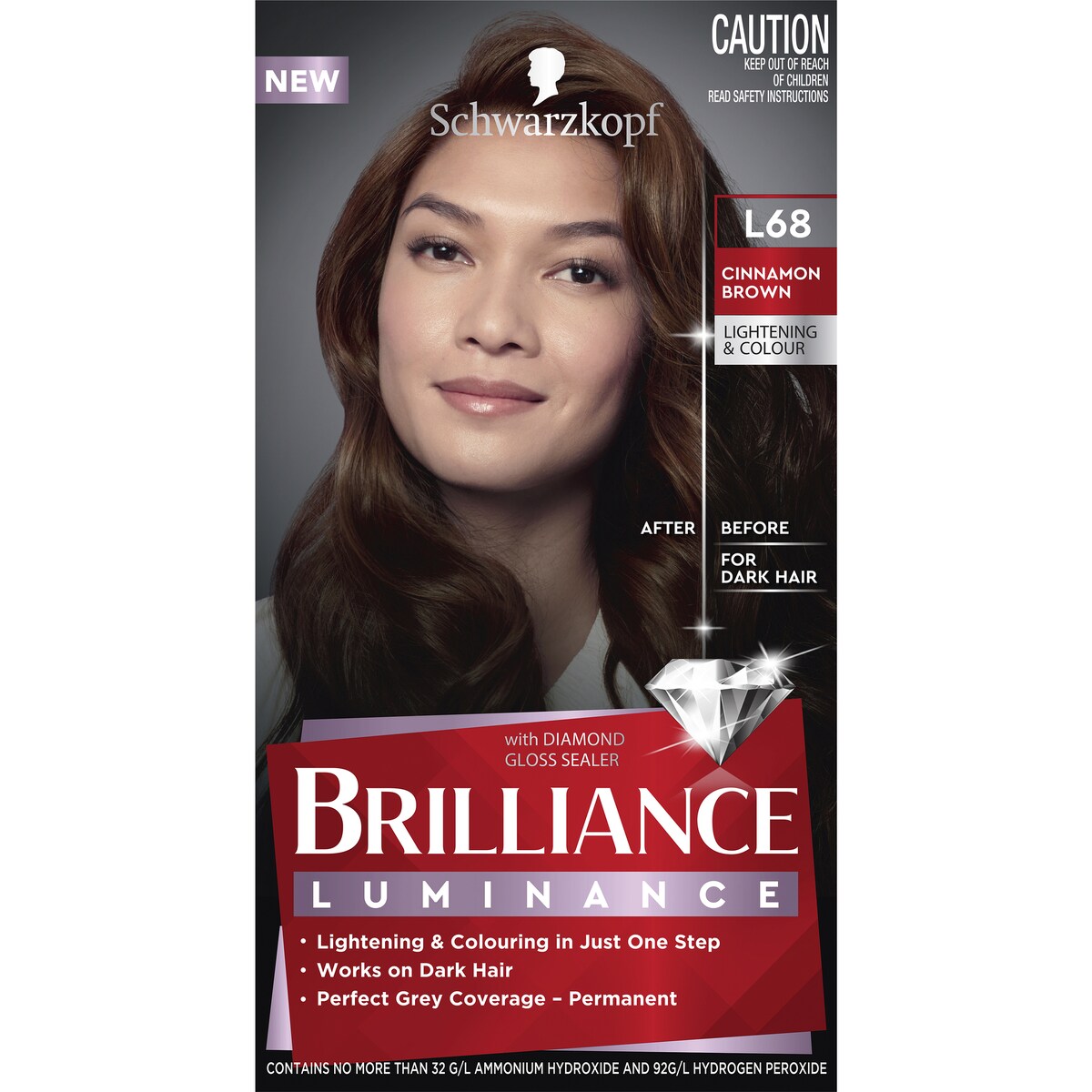 Schwarzkopf Brilliance Brown Hair Dye L68 Cinnamon Brown Hair Colour each