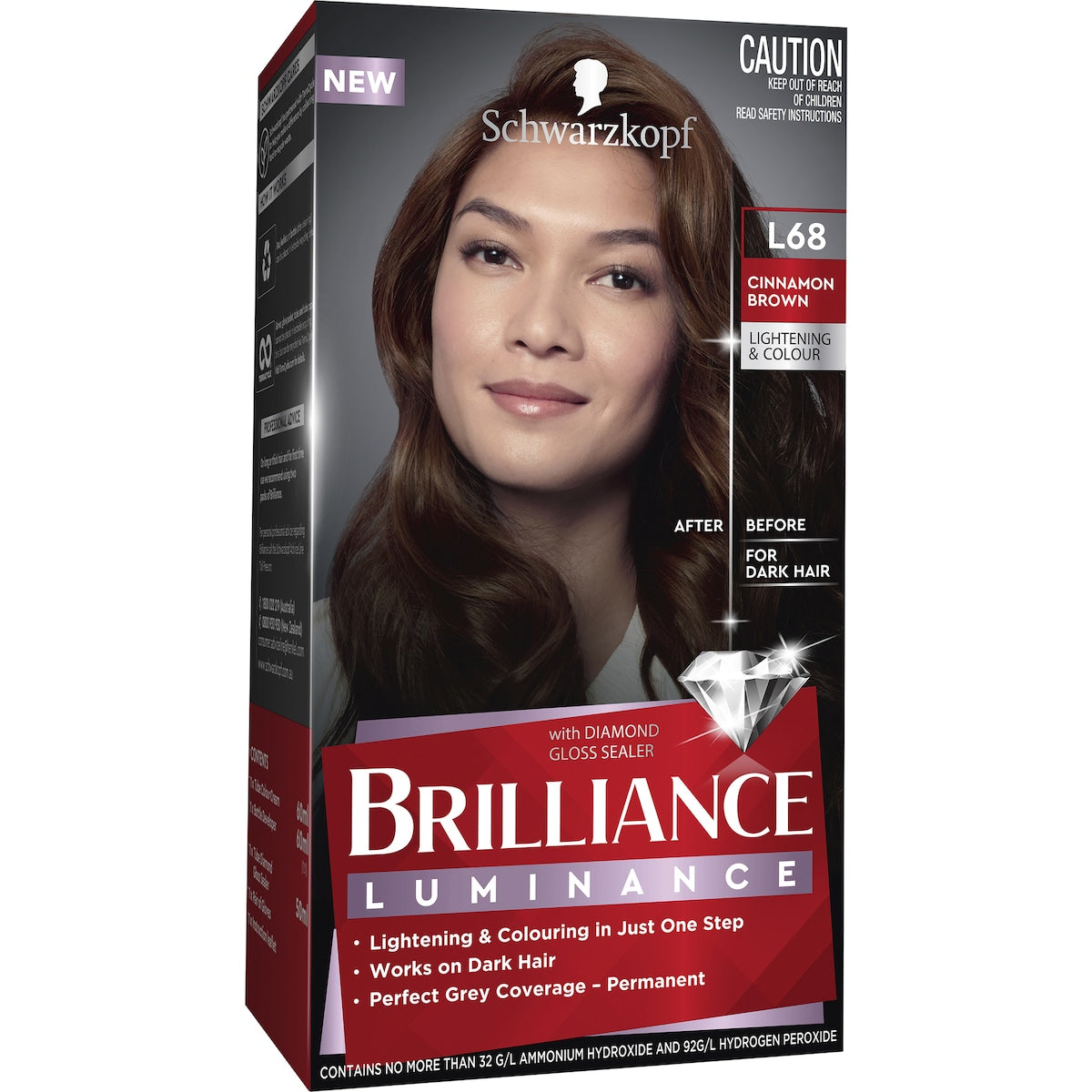 Schwarzkopf Brilliance Brown Hair Dye L68 Cinnamon Brown Hair Colour each