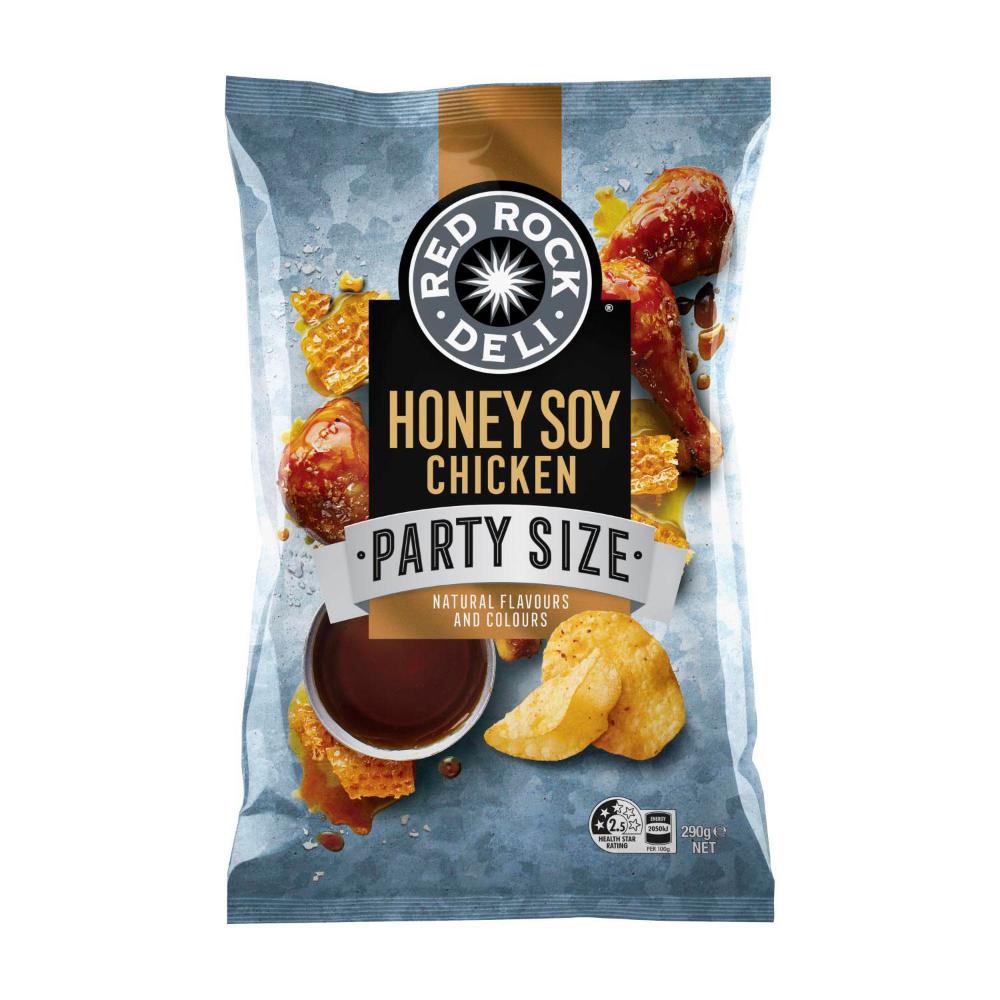 Red Rock Deli Potato Chips Party Bag Honey Soy & Chicken - 290g