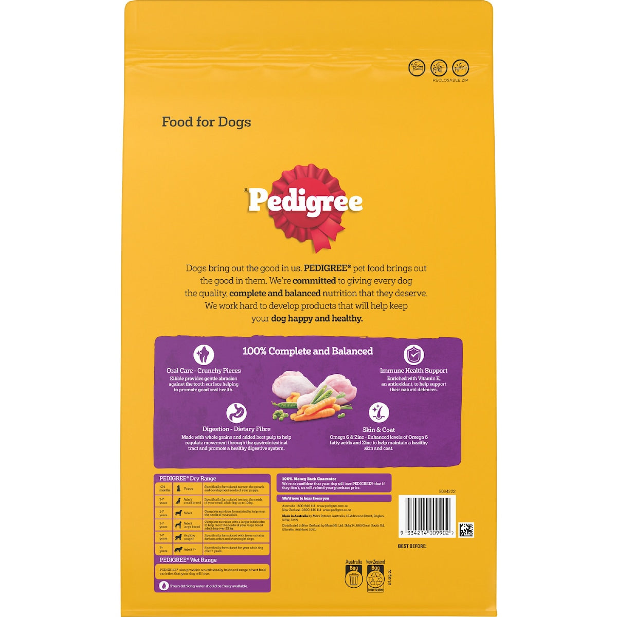 Pedigree Adult With Real Chicken Dry Dog Food 3kg