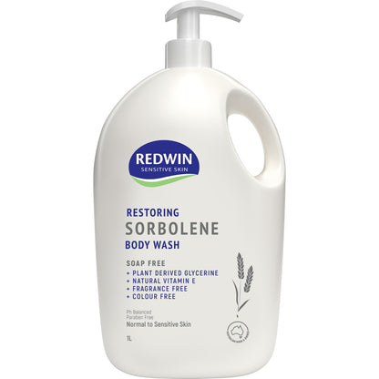 Redwin Sensitive Skin Restoring Sorbolene Soap Free Body Wash 1L