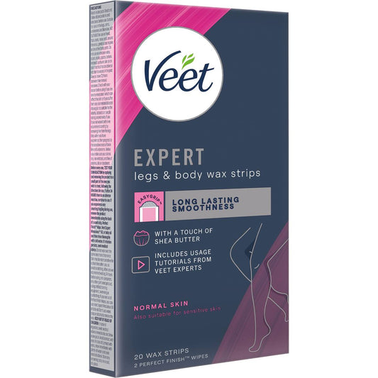 Veet Expert Legs & Body Hair Removal Cold Wax Strips 20 Pack