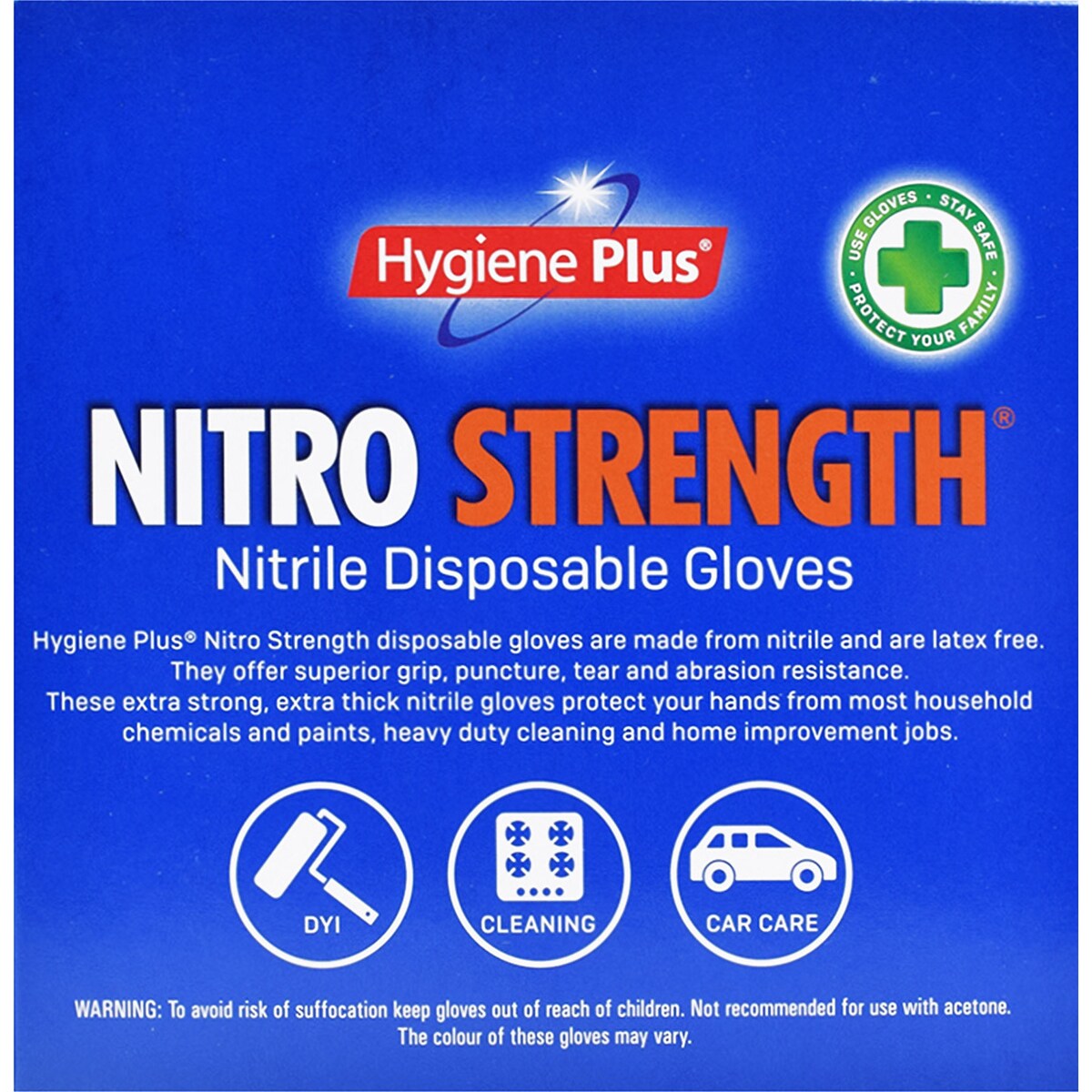 Hygiene Plus Nitro Strength Disposable Gloves 20 pack
