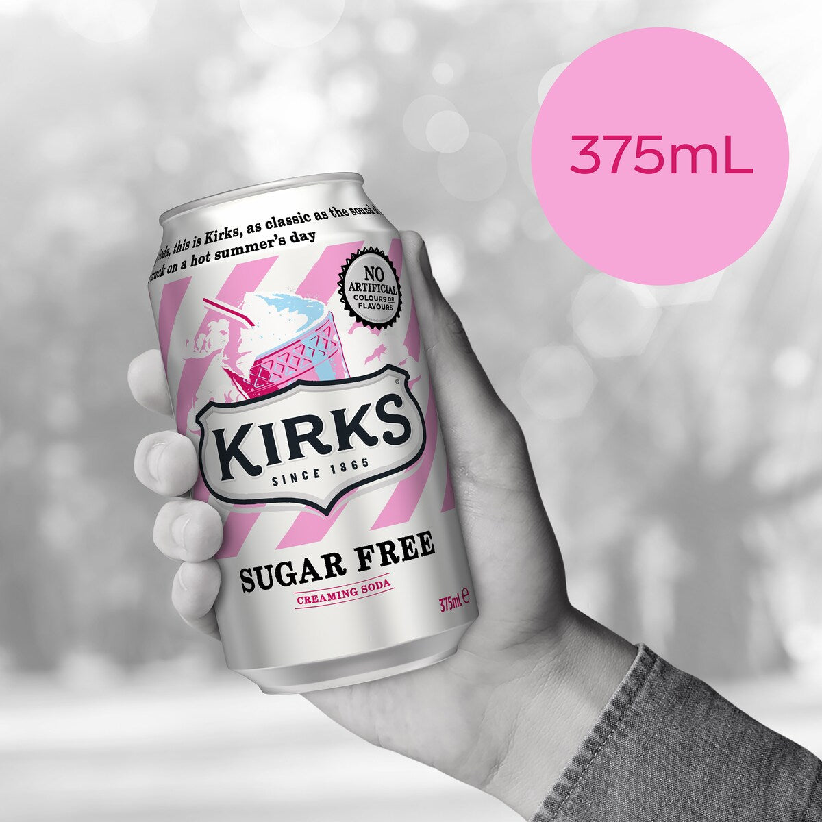 Kirks Creaming Soda Sugar Free Soda Soft Drink Multipack Cans 375ml X10 Pack