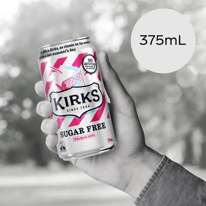 Kirks Creaming Soda Sugar Free Soda Soft Drink Multipack Cans 375ml X10 Pack