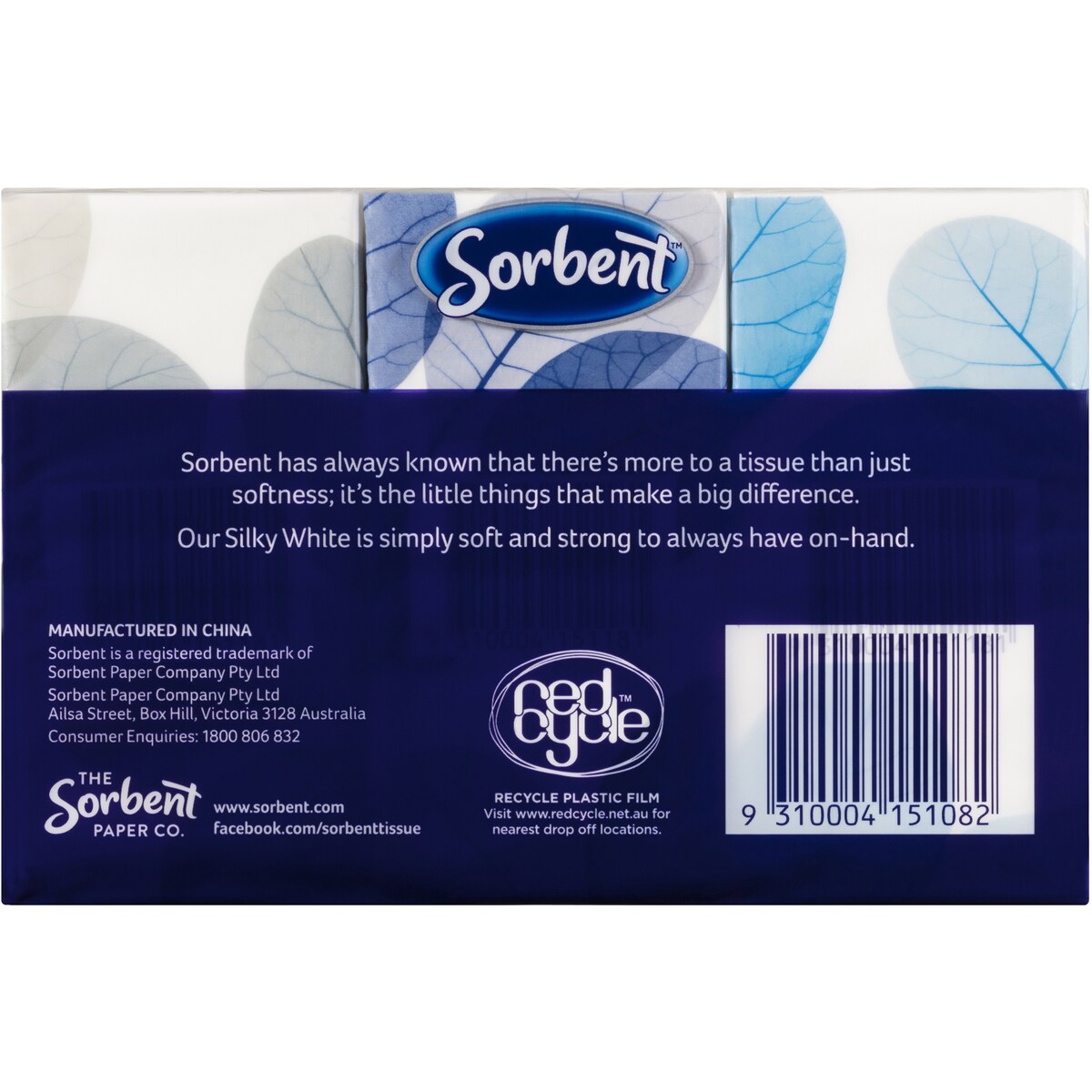 Sorbent Facial Tissues 4Ply Pocket Pack 6 pack