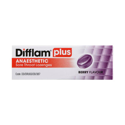 Difflam Plus Anaesthetic Berry Flavour Lozenges - 16 pack