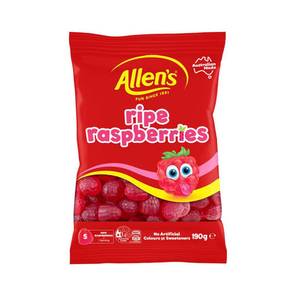 Allen's Lollies Ripe Raspberries Lolly Bag - 190g
