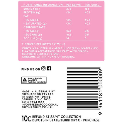 Preshafruit Cold Pressed Pink Lady Apple Juice 350mL