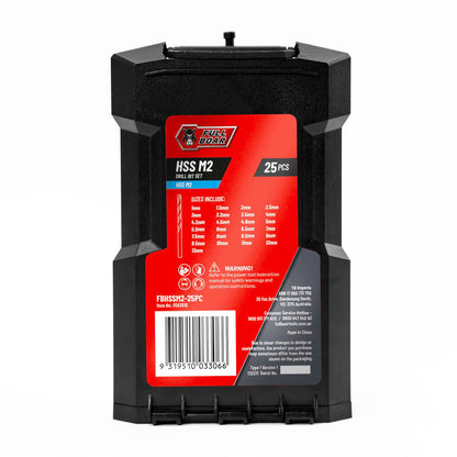 Full Boar HSS M2 Drill Bit Set - 25 Piece