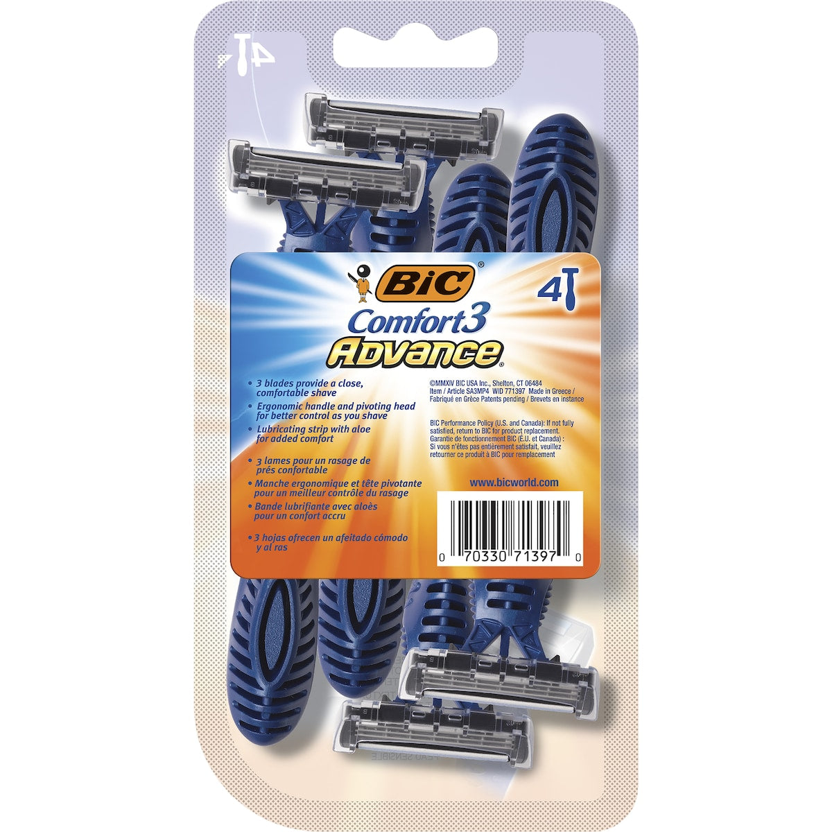 Bic Comfort 3 Advance Shaver 4 Pack