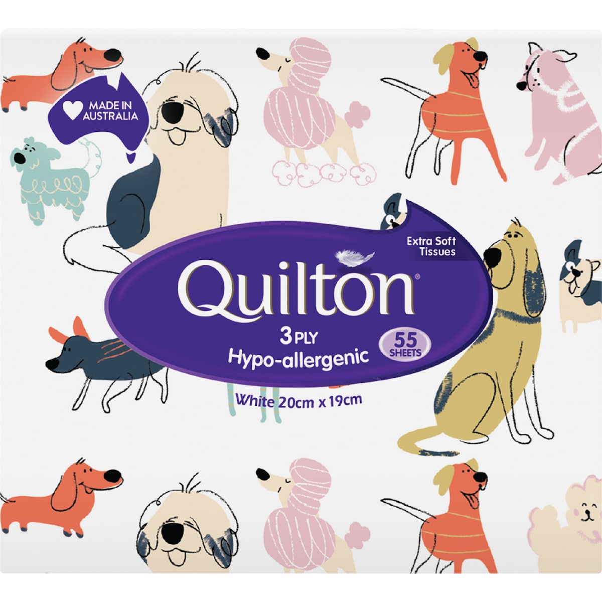 Quilton Facial Tissue White 3ply 55 Pack