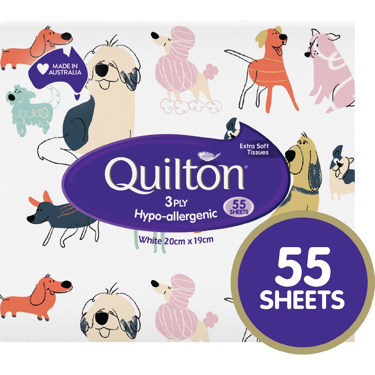 Quilton Facial Tissue White 3ply 55 Pack