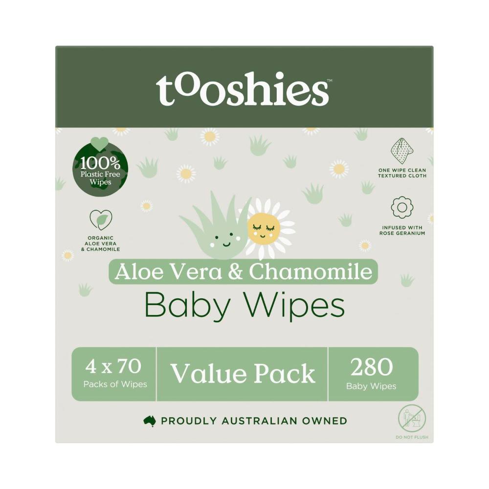 Tooshies Eco Wipes Aloe Vera & Chamomile - 280 pack