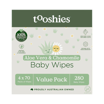 Tooshies Eco Wipes Aloe Vera & Chamomile - 280 pack
