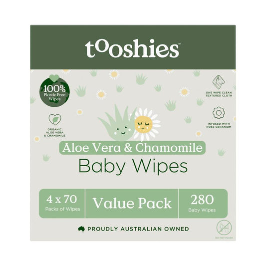 Tooshies Eco Wipes Aloe Vera & Chamomile - 280 pack