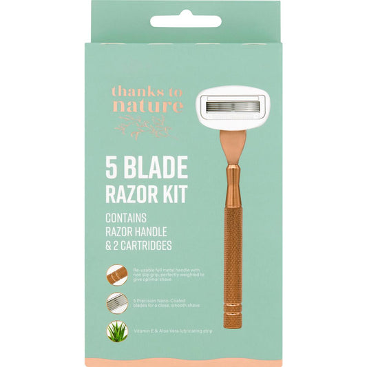 Thanks To Nature 5 Blade Razor & 2 Cartridge Set Each