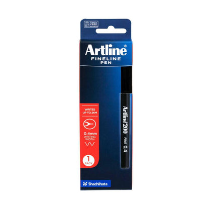 Artline 200 Fineline Black Pen - 1 Each