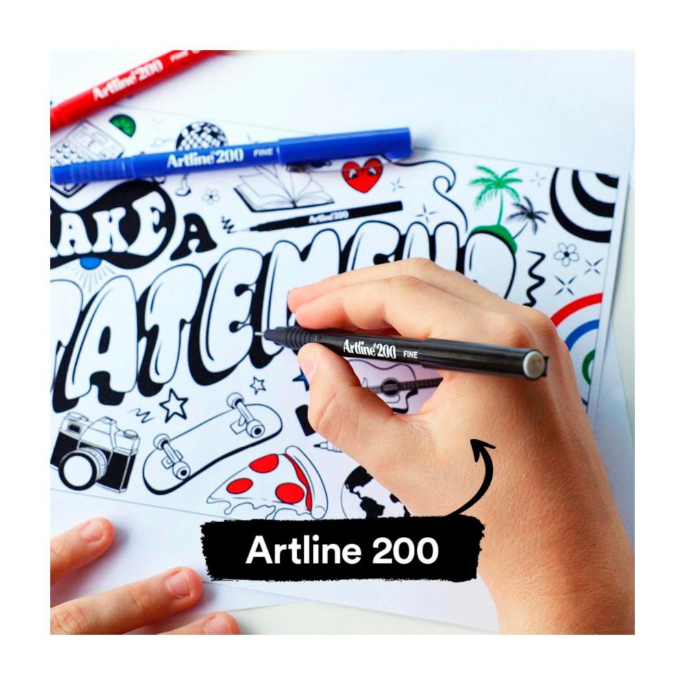 Artline 200 Fineline Black Pen - 1 Each