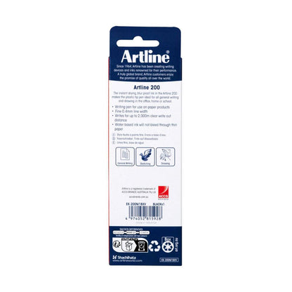 Artline 200 Fineline Black Pen - 1 Each