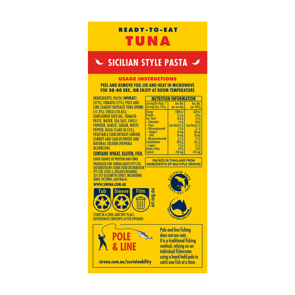 Sirena Tuna & Pasta Sicilian Style - 170g