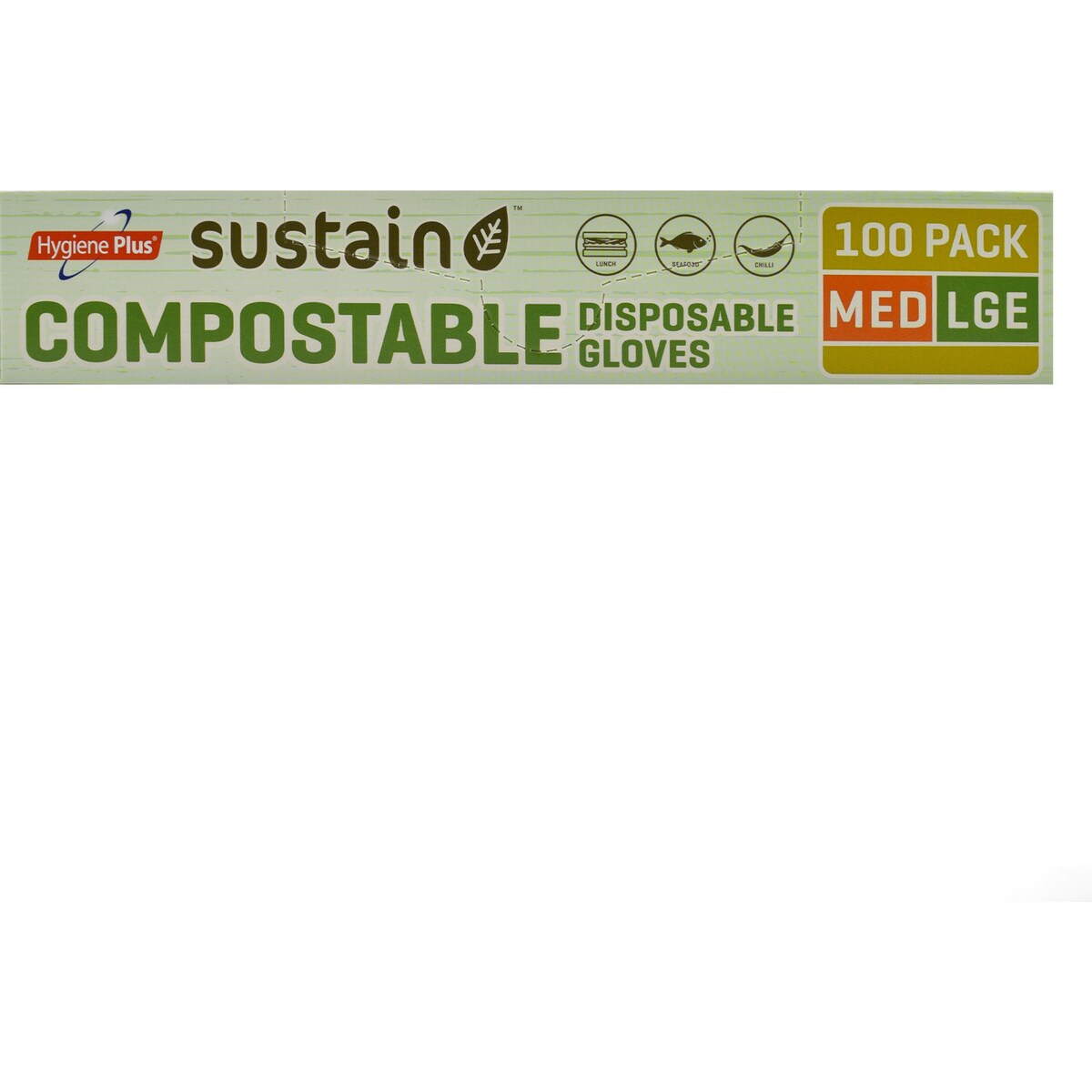 Hygiene Plus Compostable Disposable Gloves Medium/Large 100 pack