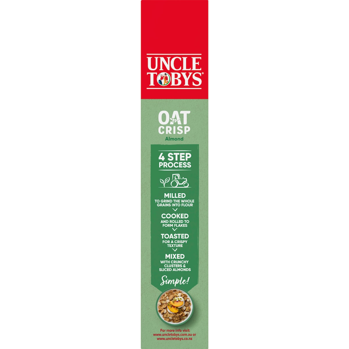 Uncle Tobys Oat Crisp Almond Breakfast Cereal 415g