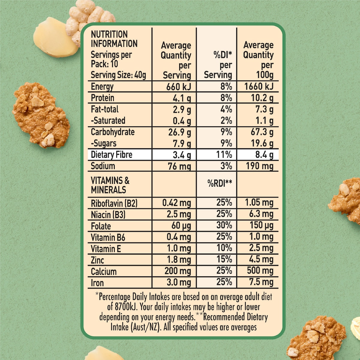 Uncle Tobys Oat Crisp Almond Breakfast Cereal 415g