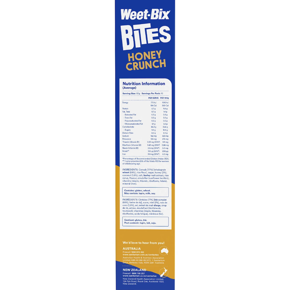 Sanitarium Weet-bix Bites Crunchy Honey Breakfast Cereal 510g