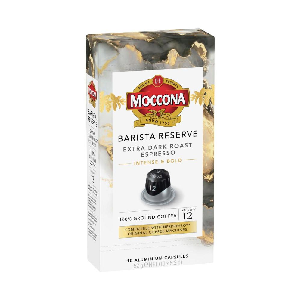 Moccona Barista Reserve Extra Dark Roast Espresso Coffee Capsules - 10 Pack