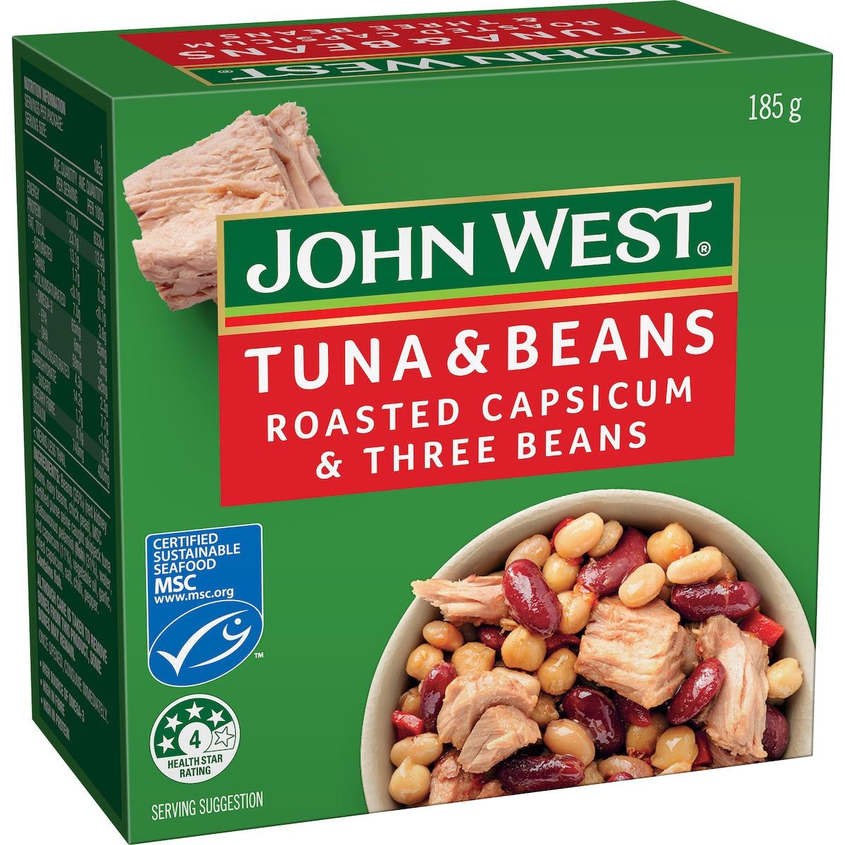 John West Tuna With Roast Capsicum & 3 Beans 185g