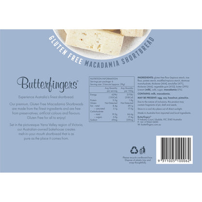 Butterfingers Gluten Free Shortbread Biscuits Macadamia 175g