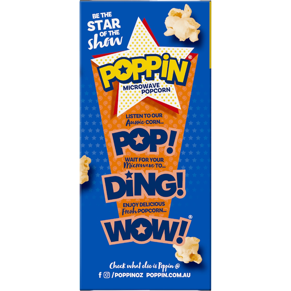 Poppin Microwave Popcorn Triple Butter Flavour Explosion 100g X 4 Pack