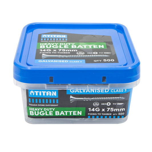 Titan Gal Bugle Batten Screw - 14g x 75mm - 500 Pack