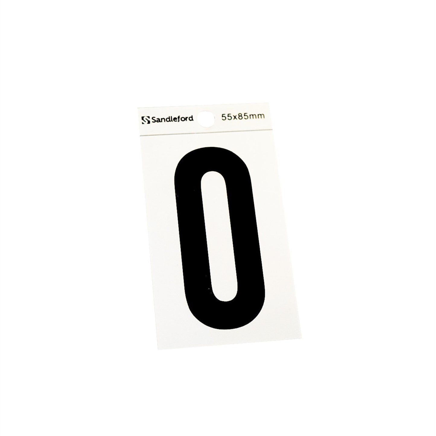 Sandleford Self Adhesive House Number 0 - 85mm - Silver/Black