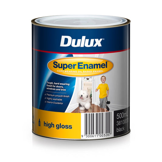 Dulux Super Enamel Paint - 500ml - High Gloss Black
