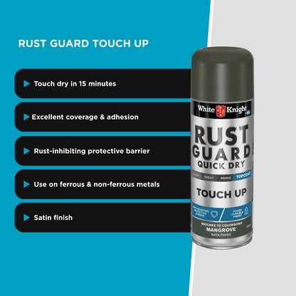 White Knight Rust Guard Mangrove Satin Touch Up Spray Paint - 300g