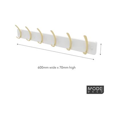 Mode Hat and Coat Rack - 4 Hooks - 450 x 70mm
