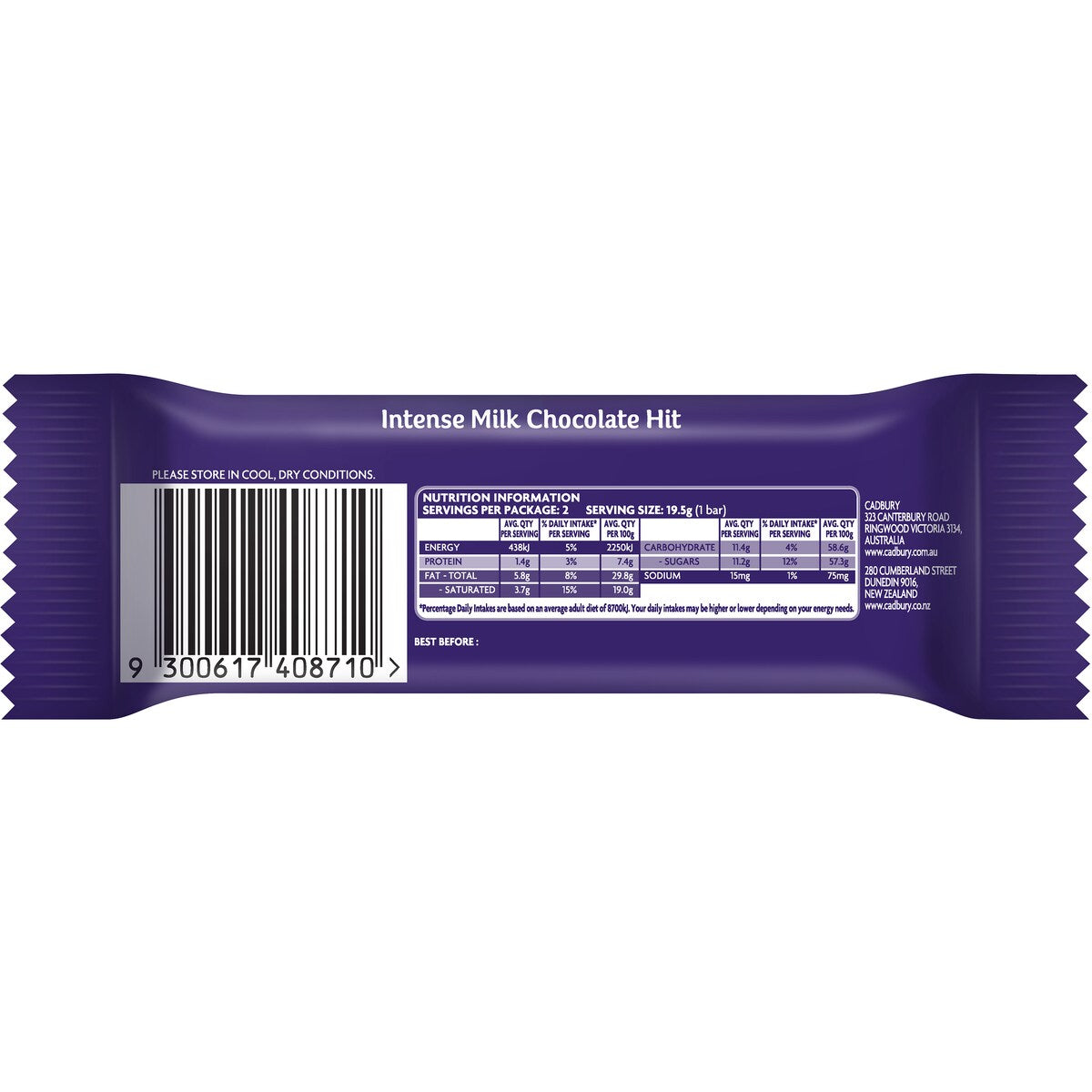Cadbury Twirl Milk Chocolate Bar 39g