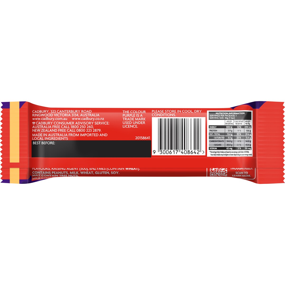 Cadbury Picnic Milk Chocolate Bar 46g