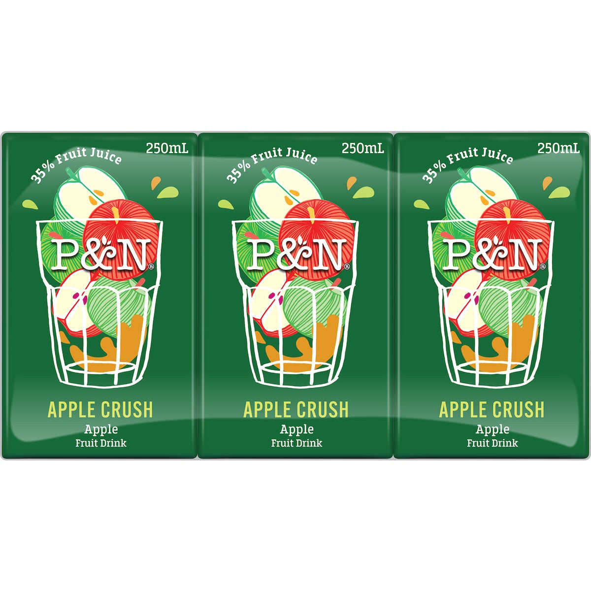 P&n Apple Crush Fruit Drink Poppers 250ml X 6 Pack