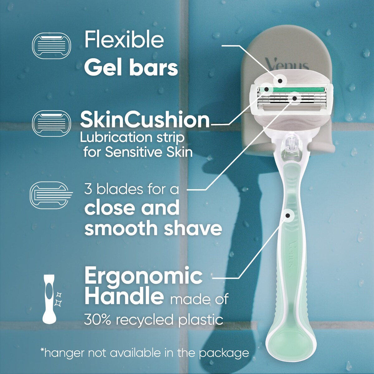 Gillette Comfortglide Sensitive Razor & 2 Cartridge Set 2 Pack