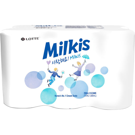 Lotte Milkis Cream Soda 250ml X 6 Pack