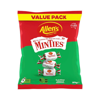 Allen's Lollies Large Value Bag Minties Mint Chews - 375g