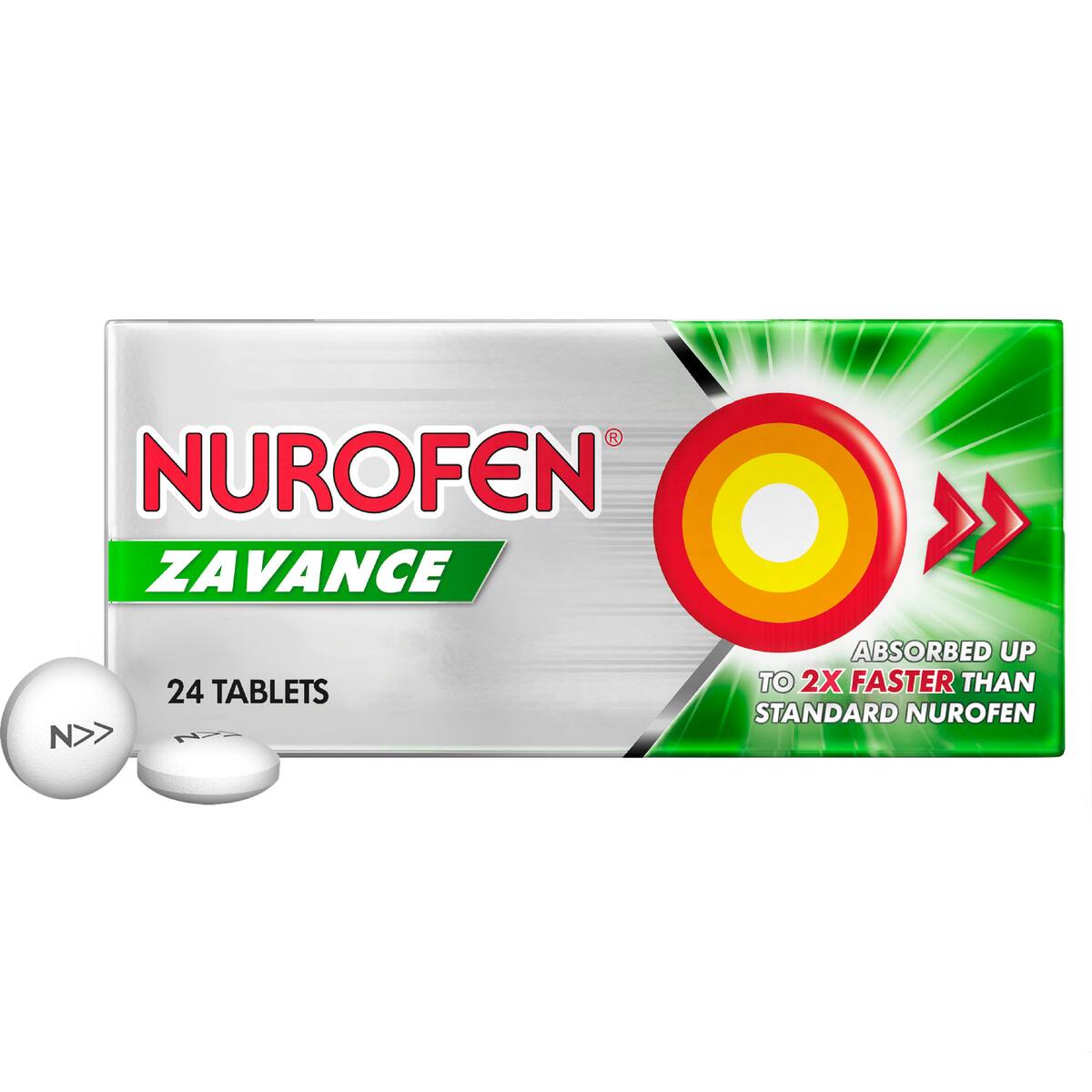 Nurofen Zavance Fast Pain Relief Tablets 256mg Ibuprofen 24 Pack
