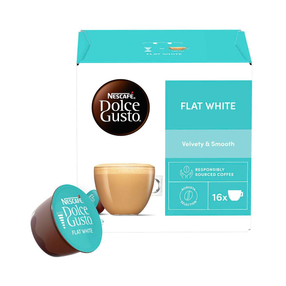 Nescafe Dolce Gusto Flat White Coffee Capsules - 16 Pack