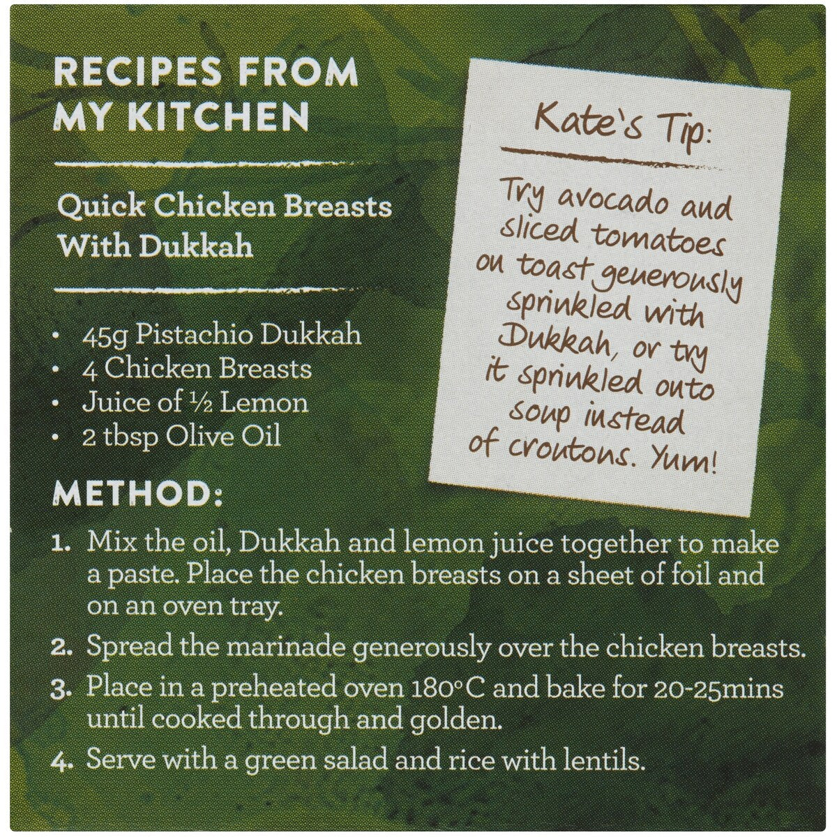 Table Of Plenty Dried Spices Dukkah Pistachio 45g